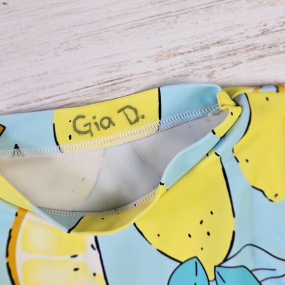Shein Lemon Print Long Sleeve Rashguard sz 5T - Picture 2 of 3